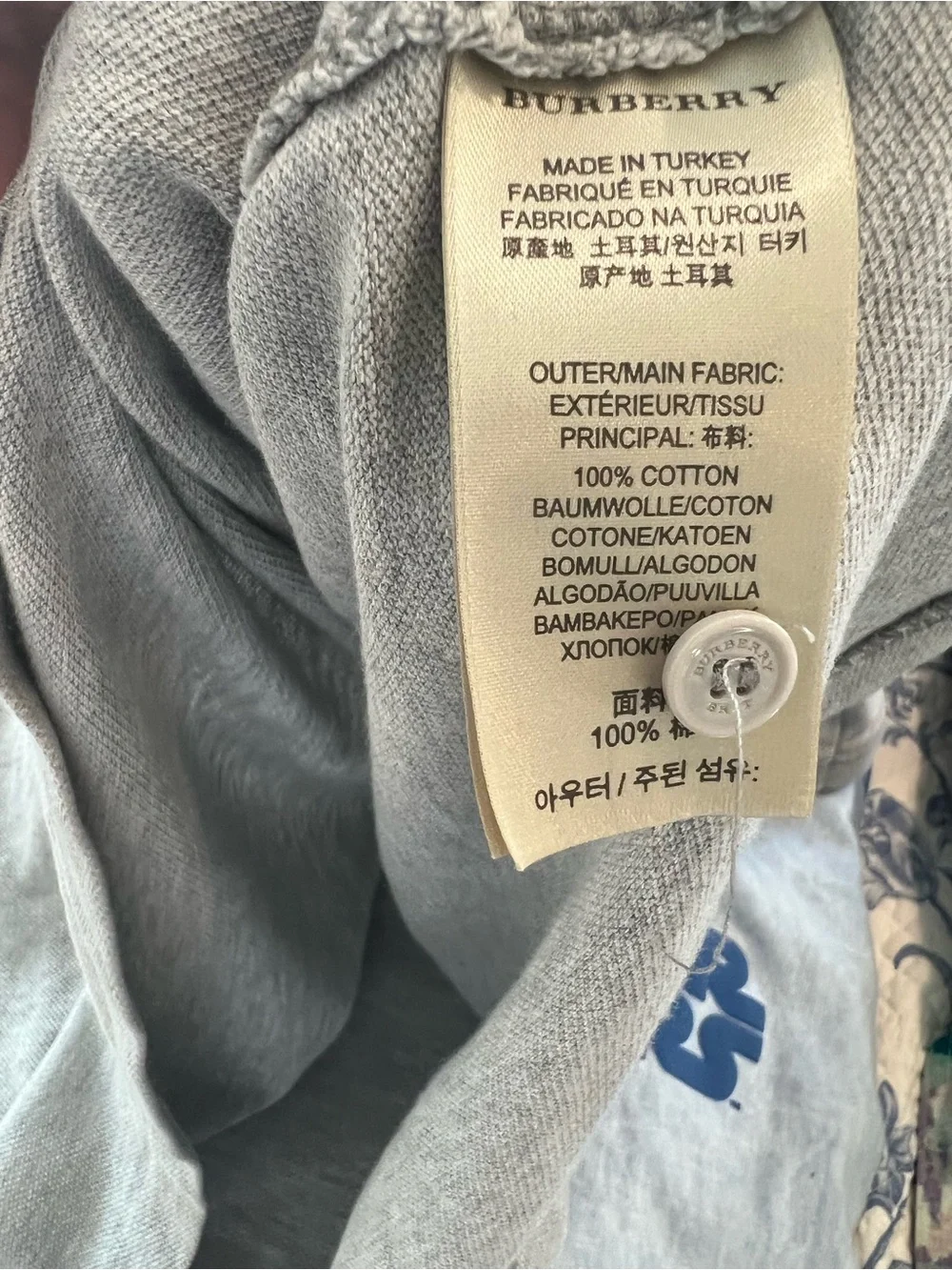 Burberry Brit Gray Polo with Burgundy Embroidered Logo